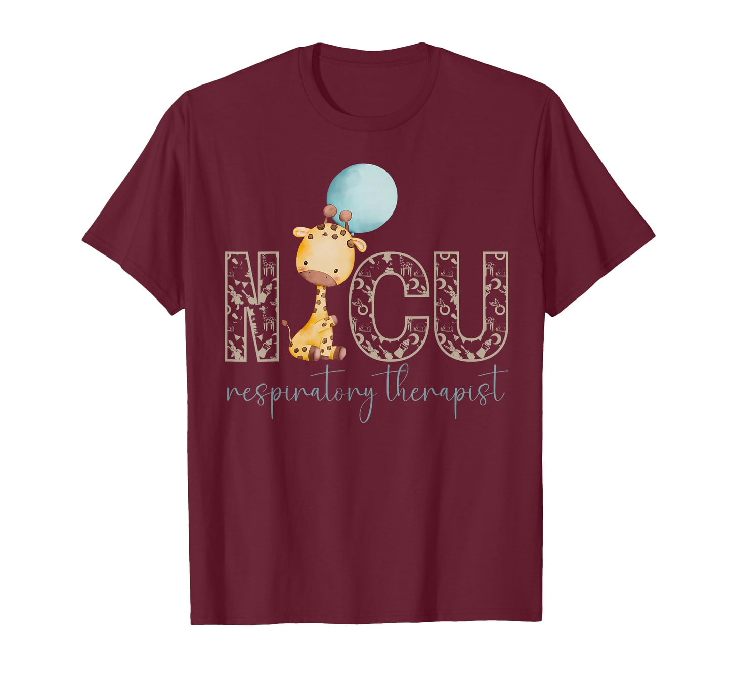 Cute Giraffe NICU Respiratory Therapist Pediatric RT Women T-Shirt