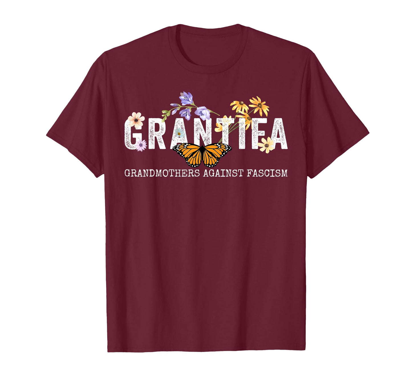 Grantifa Grandmothers Against Fascism Boho Floral T-Shirt
