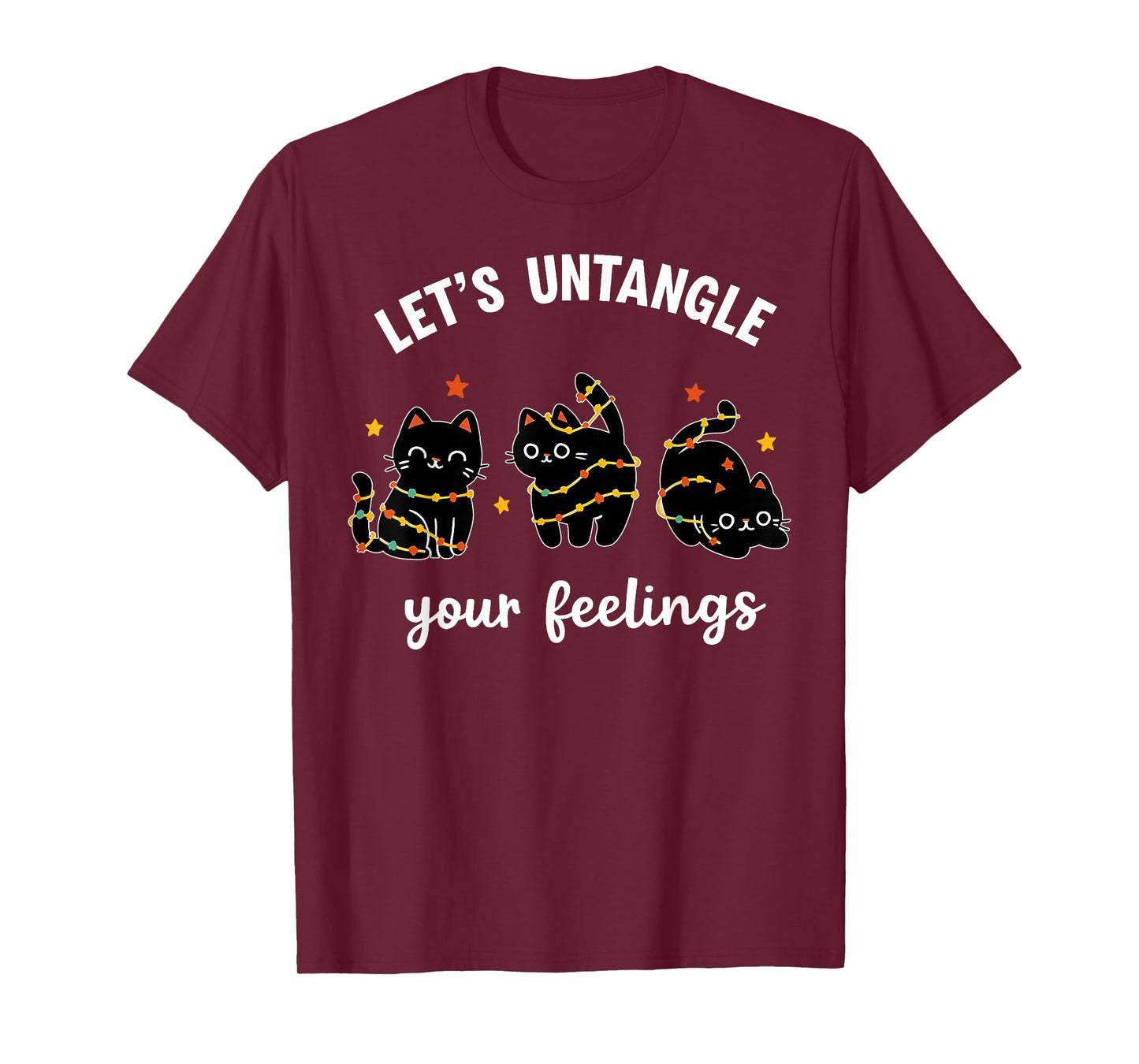 Let's Untangle Your Feelings School Counselor Christmas Cats T-Shirt
