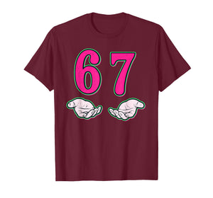 Funny Six Seven 6 7 Meme Gen Alpha Slang 6 7 Hands School T-Shirt