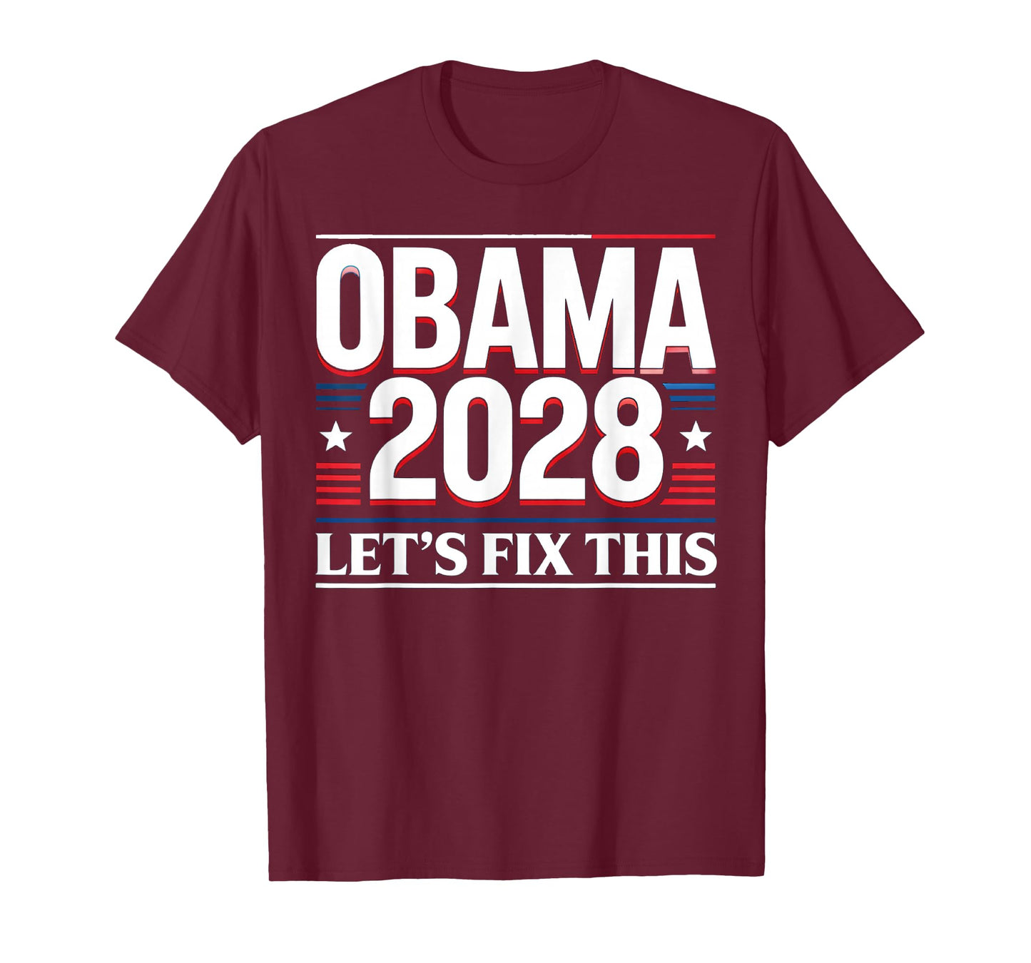 President Barack Obama 2028 Portrait Patriotic Democrat USA T-Shirt