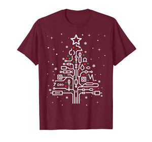 Funny Xmas Lights Ornaments Electrician Christmas Tree T-Shirt