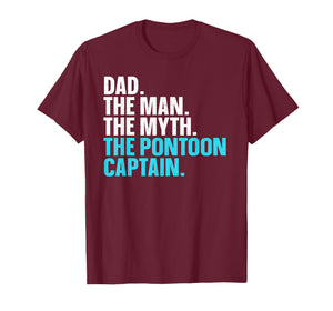 Cool Pontoon Boat Art for Dad Father Pontoon Captain Pontoon T-Shirt