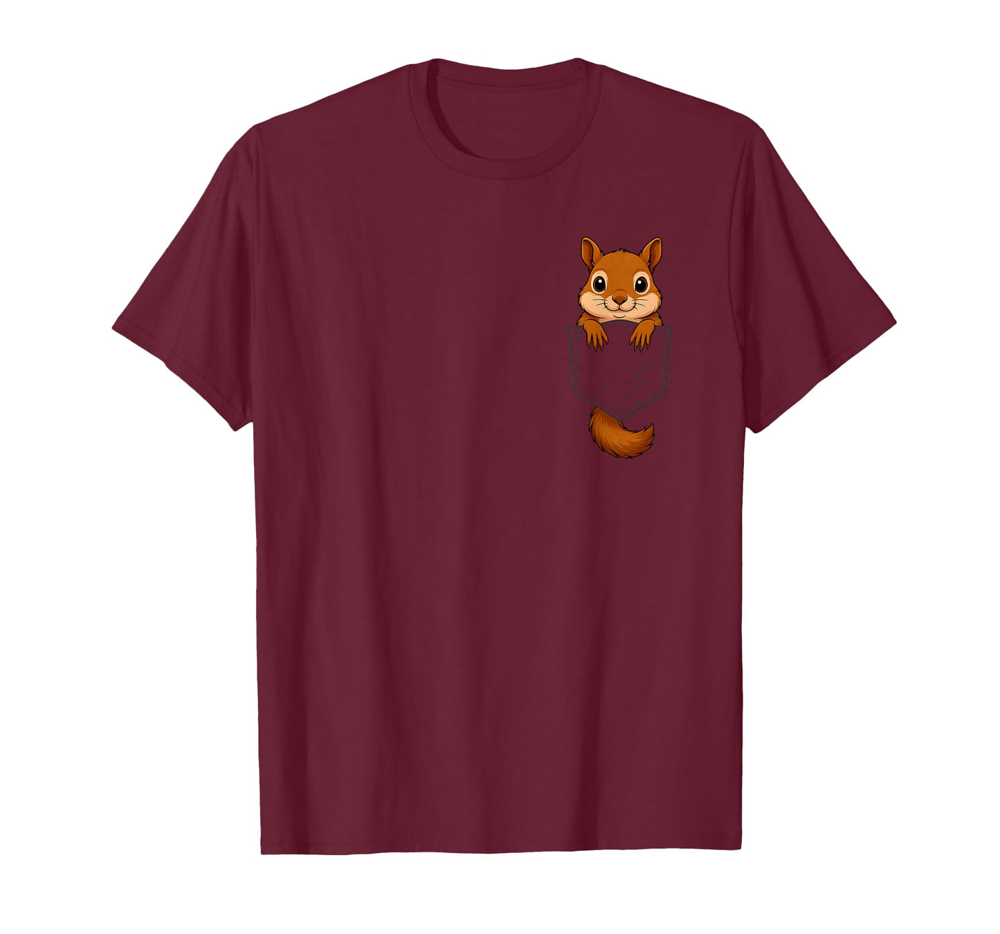 Funny Squirrel Peeking in Pocket Animal Lover Men Women Kids T-Shirt