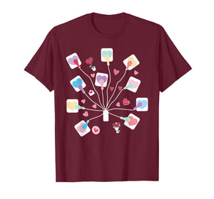 Valentines EKG Leads Cheat Nurse Telemetry Tech Cardiology T-Shirt