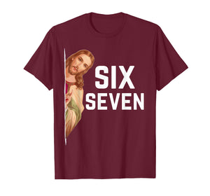 67 Meme Jesus Six Seven Alpha Slang 6 7 Meme Kid Students T-Shirt