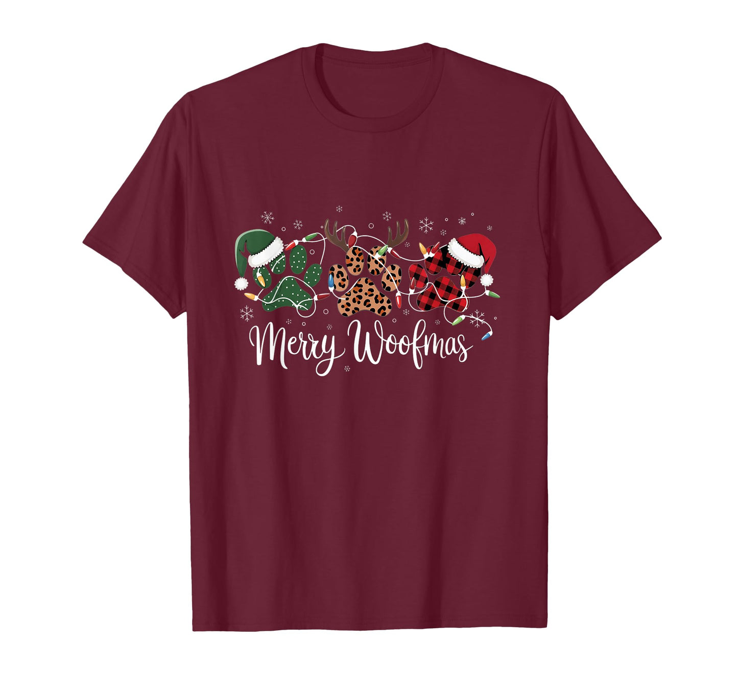 Dog Mama Merry Woofmas Christmas T-Shirt