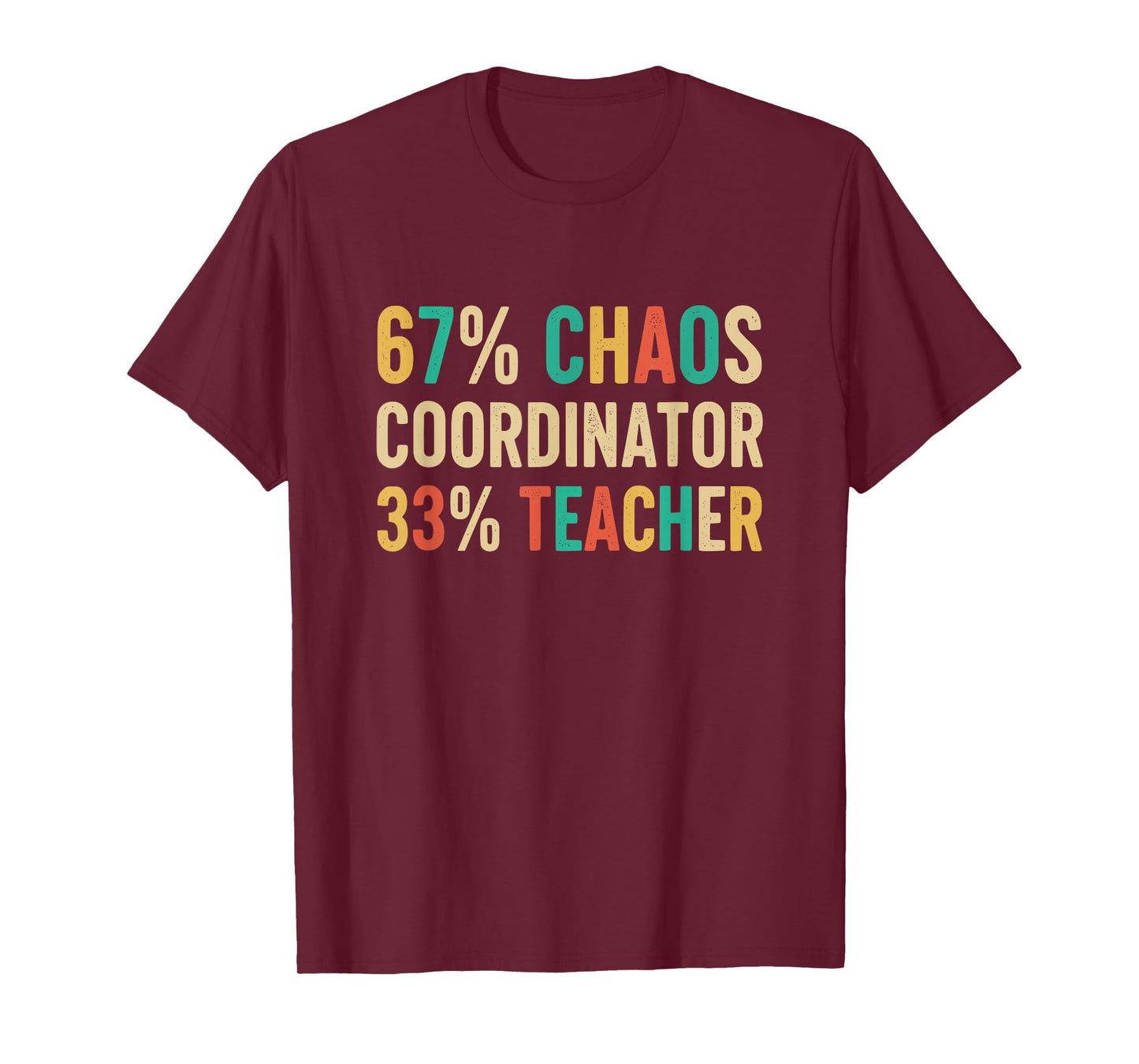 67 Chaos Coordinator Teachers 67 Slang Math PE Six Seven T-Shirt