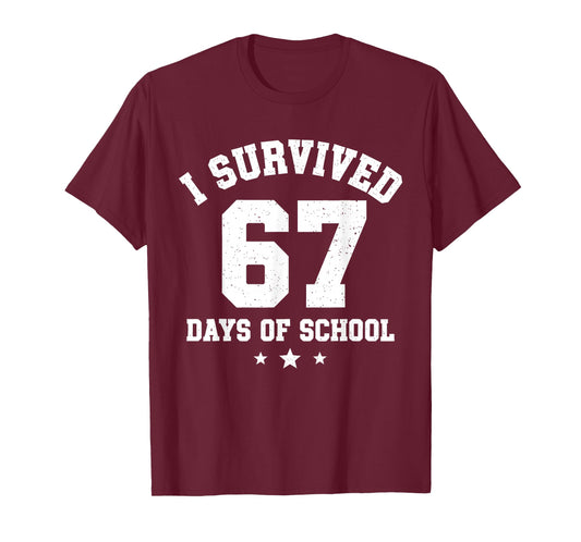 I Survived 67 Days of School Students Teachers 67 Meme Kids T-Shirt