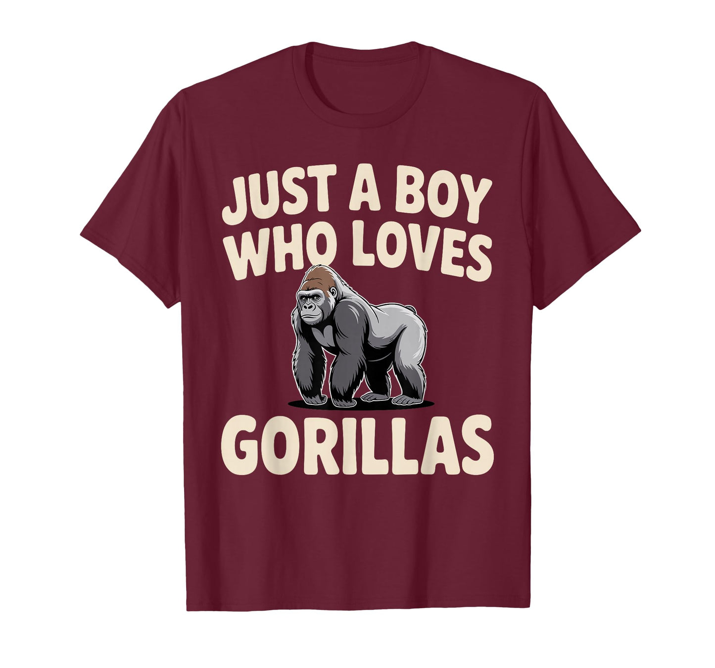 Gorilla Art for Boys Men Kids Ape Zoo Animal Gorilla Lover T-Shirt