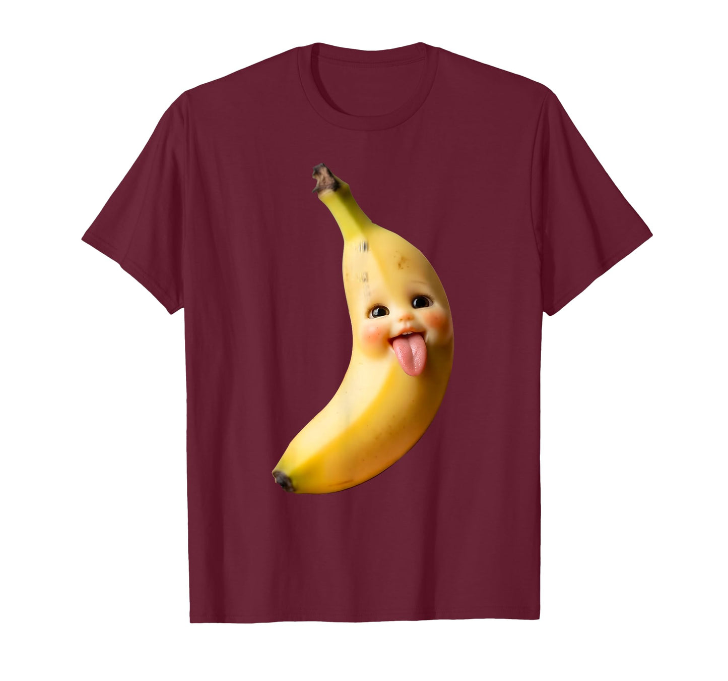 Funny Silly AI Banana Gen z Meme BrainRot Humor Tongue Out T-Shirt