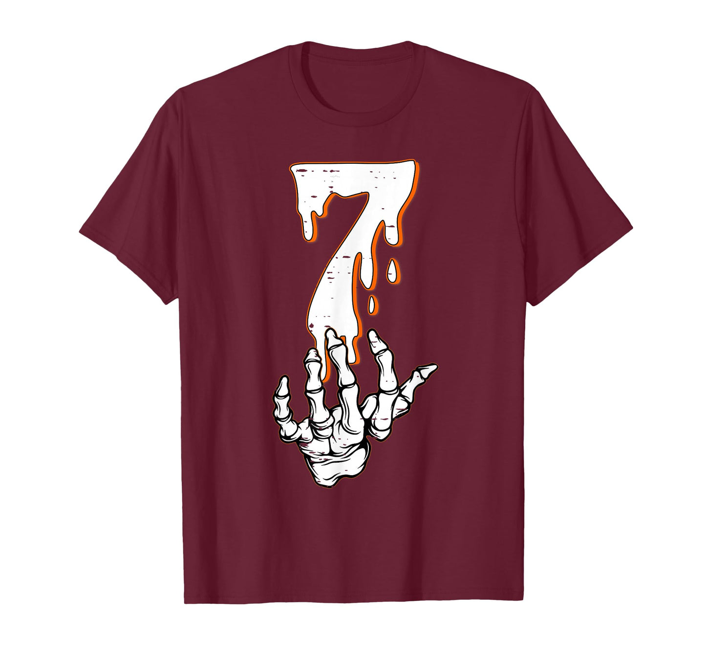 Halloween Shirts Number 7 Matching 67 Meme Skeleton Hand T-Shirt