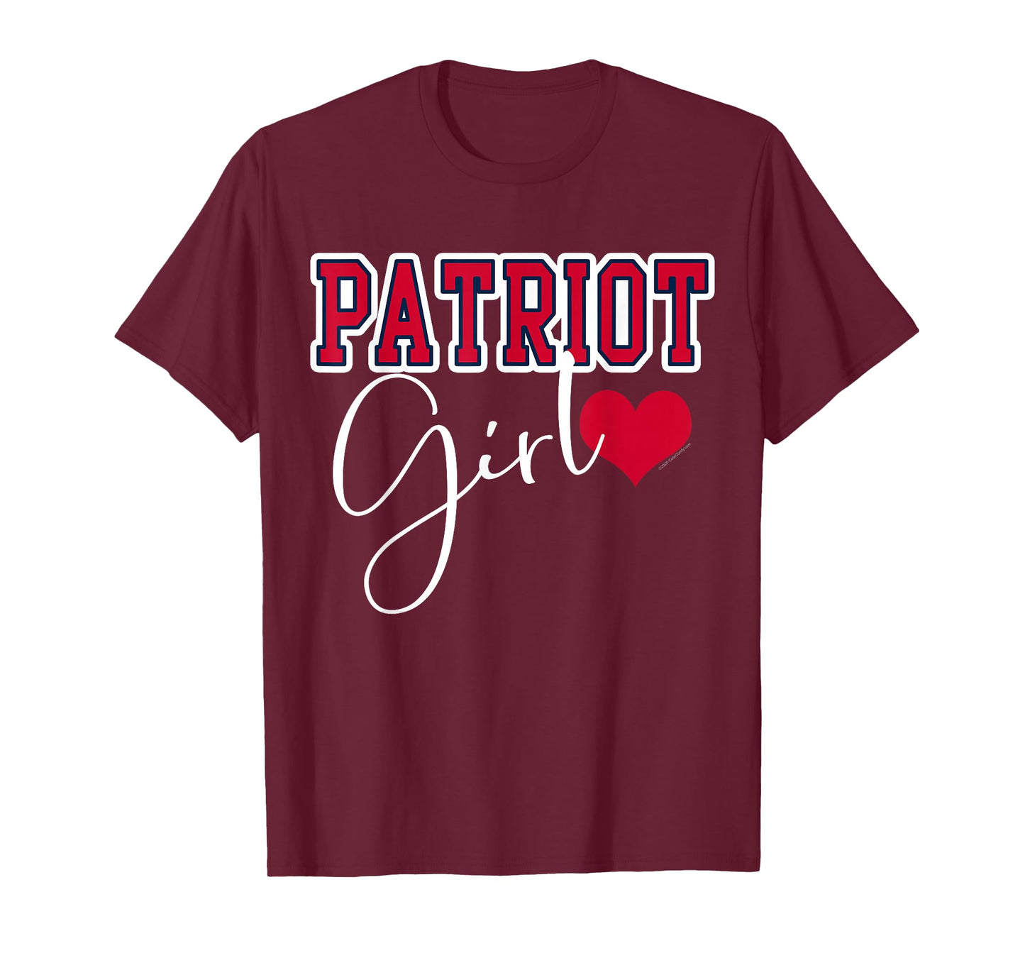 Patriot Girl Cute Heart Shape Womens T-Shirt