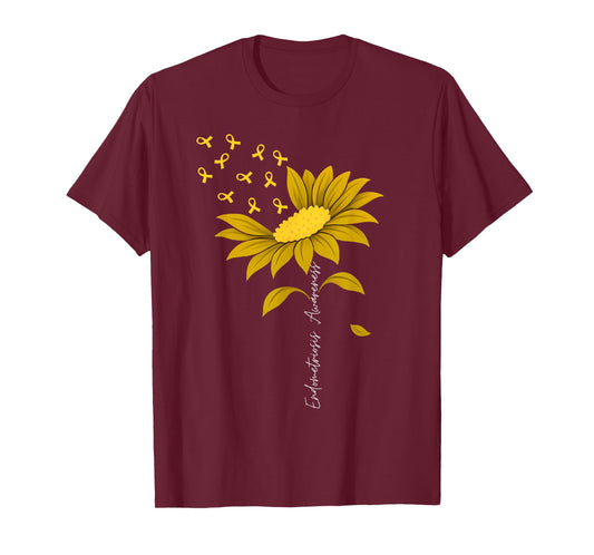 Endometriosis Awareness Month Sunflower Yellow Ribbon T-Shirt