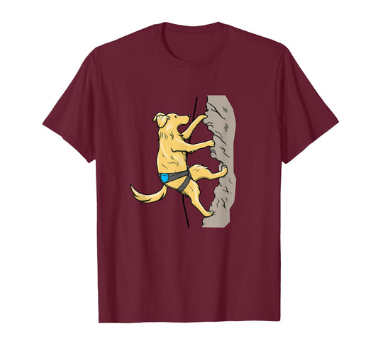 Adventurous Dog Rock Climbing Graphic | Outdoor Boulder T-Shirt