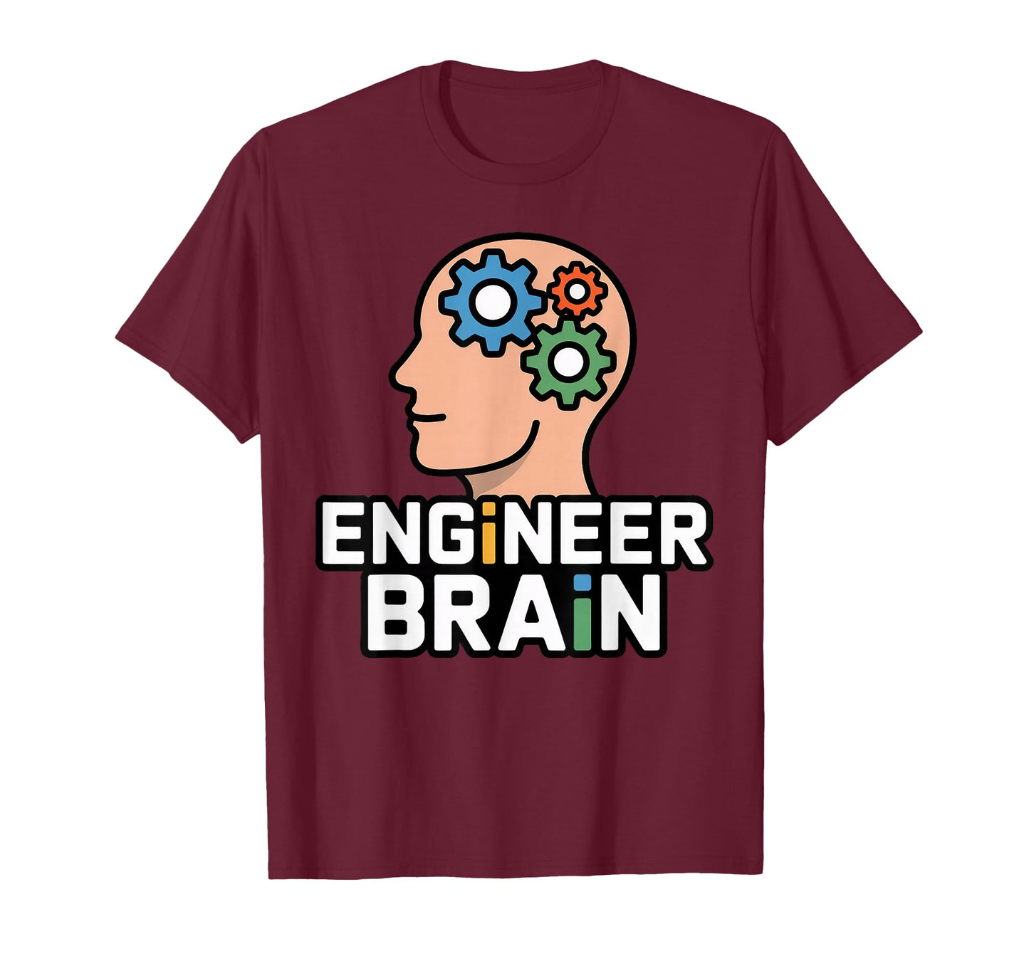 Engineer Brain Gears Head Silhouette T-Shirt