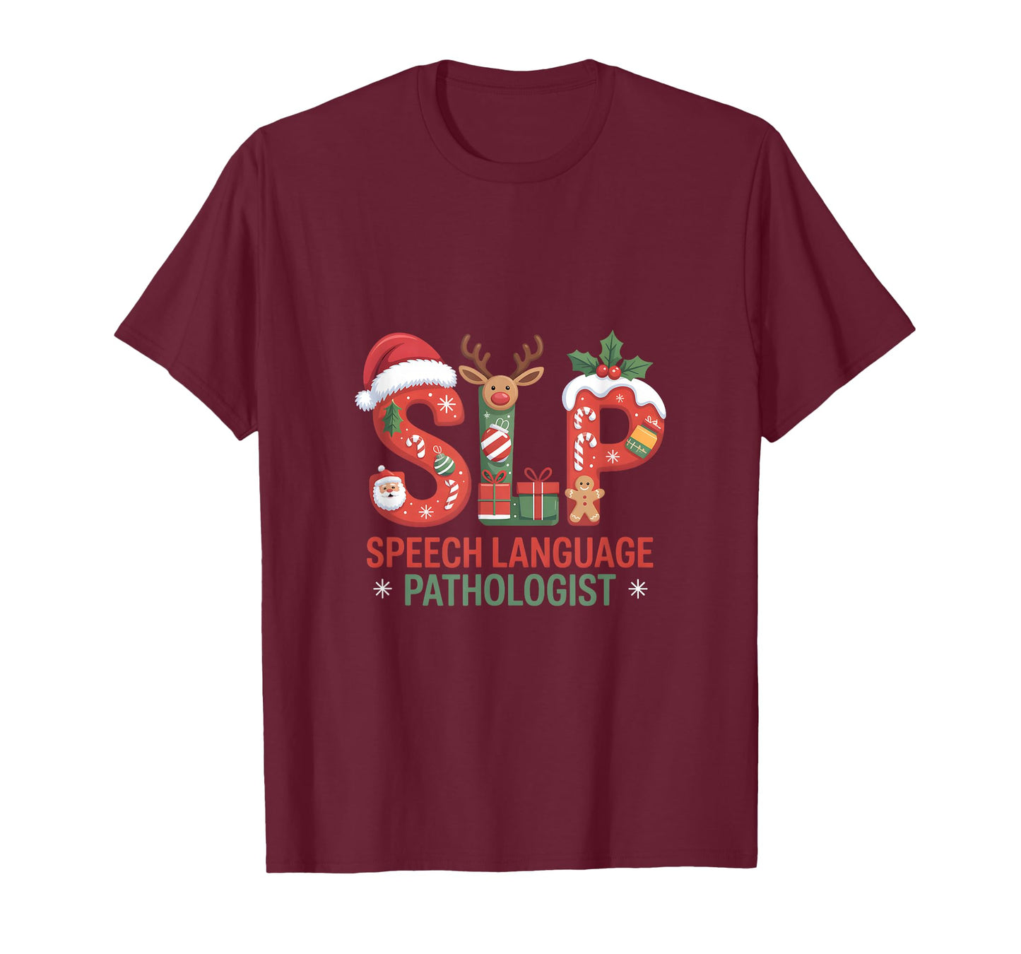 Funny SLP Christmas Speech Language Pathologist Holiday T-Shirt