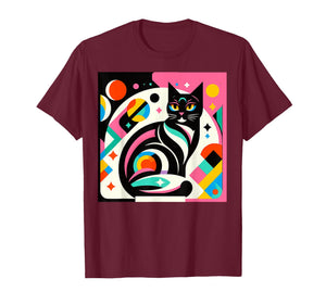 Midcentury Mid Century Cat Retro Atomic Age Space Art T-Shirt
