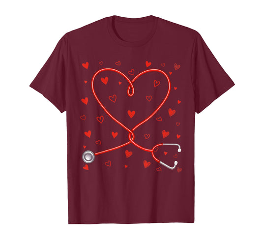 Valentine Stethoscope Nurse Nursing Girl Women T-Shirt