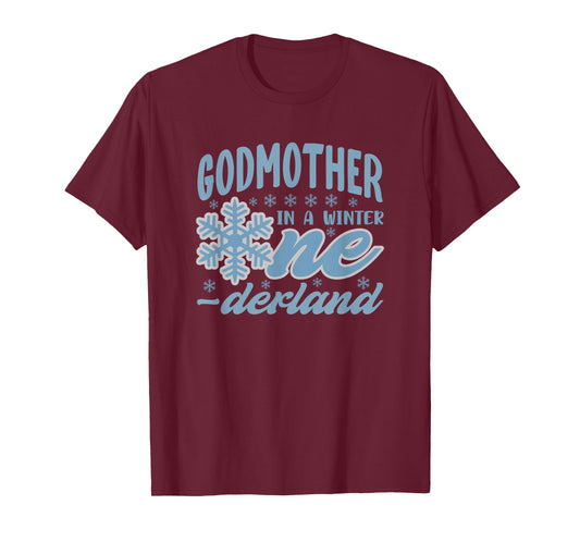 Godmother in A Winter Onederland Bday Girl Sweet Snowflake T-Shirt