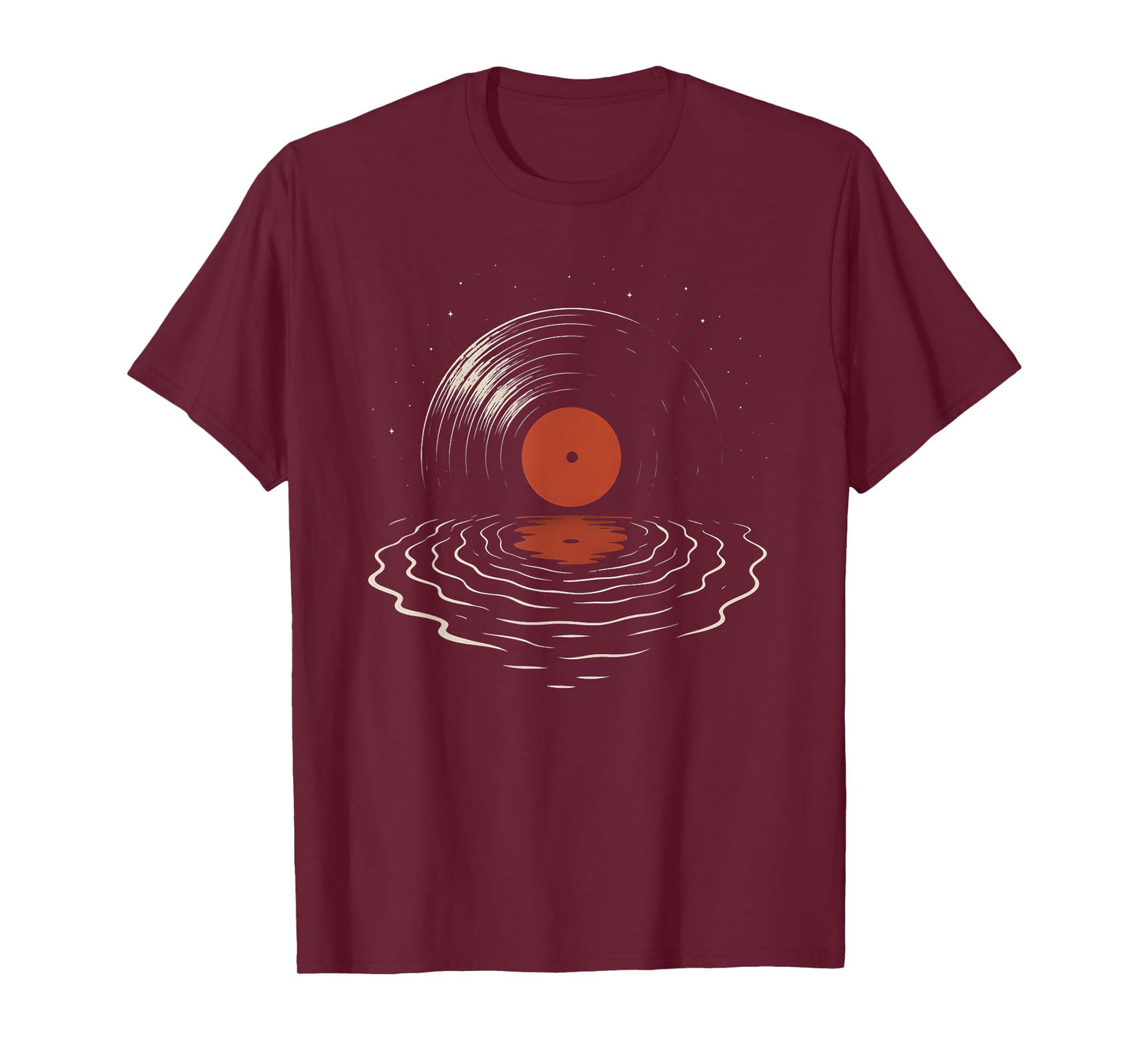 Vinyl Record Sunset Retro Music Ocean Aesthetic T-Shirt