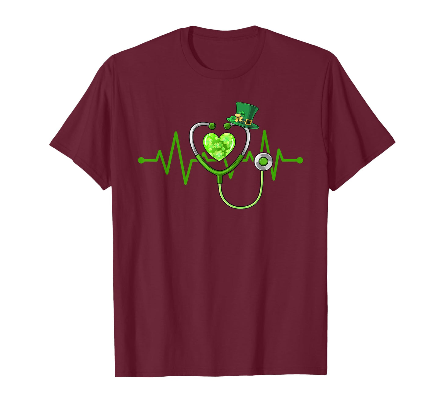 St Patricks Day Nurse Heartbeat Saint Pattys Scrub Women T-Shirt