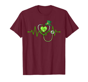 St Patricks Day Nurse Heartbeat Saint Pattys Scrub Women T-Shirt