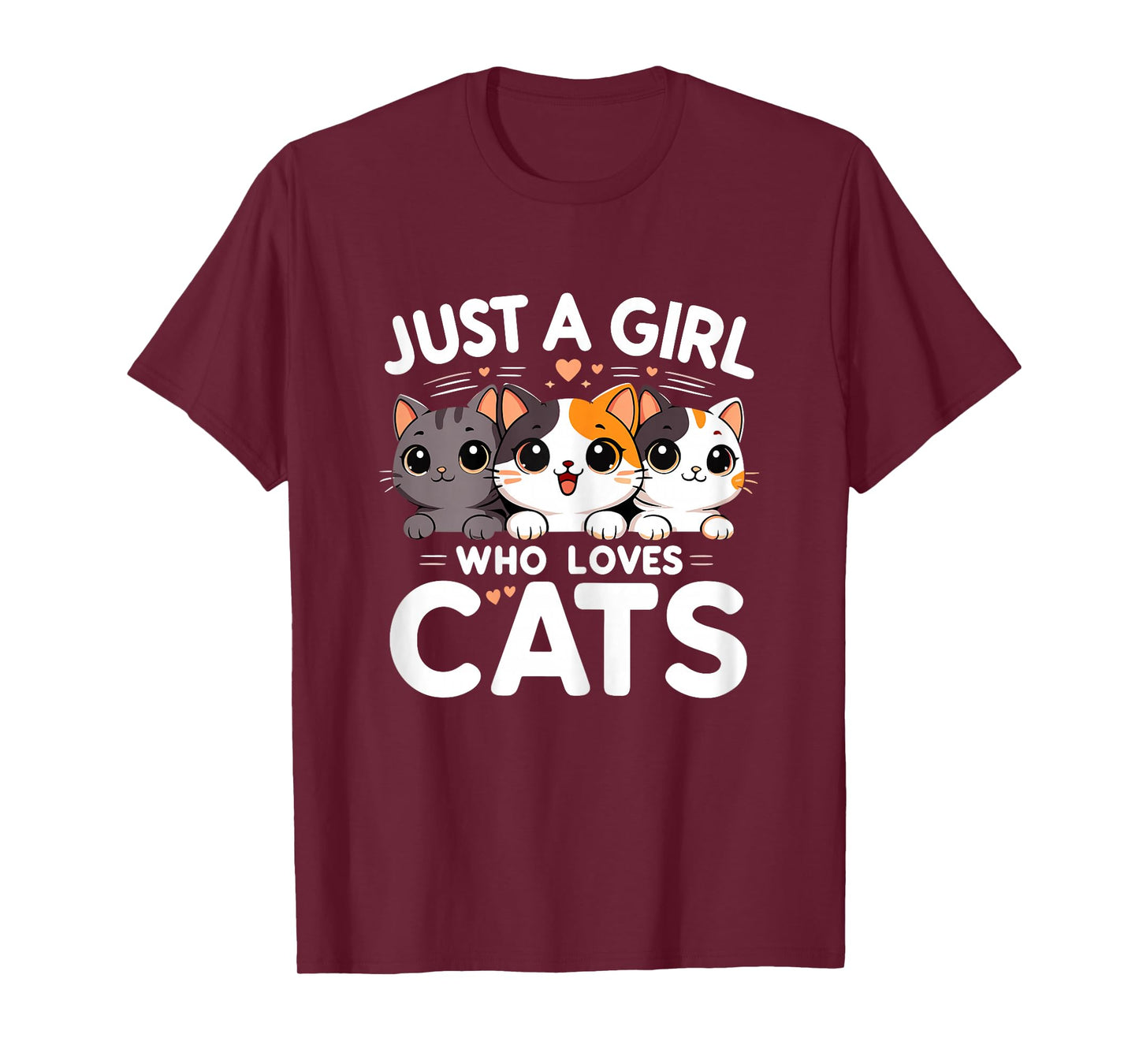 Just a Girl Who Loves Cats Cute Kawaii Kitten T-Shirt