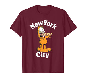 Garfield New York City Pizza Funny Travel Souvenir Cartoon T-Shirt