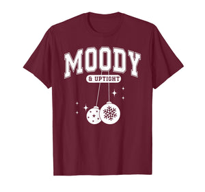 Merry & Bright Moody & Uptight Matching Couples Christmas T-Shirt