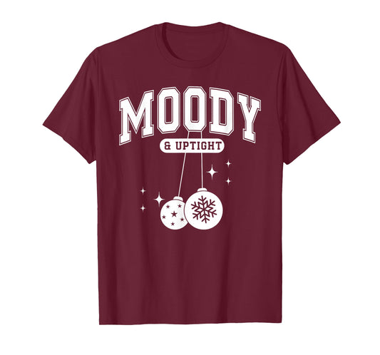 Merry & Bright Moody & Uptight Matching Couples Christmas T-Shirt