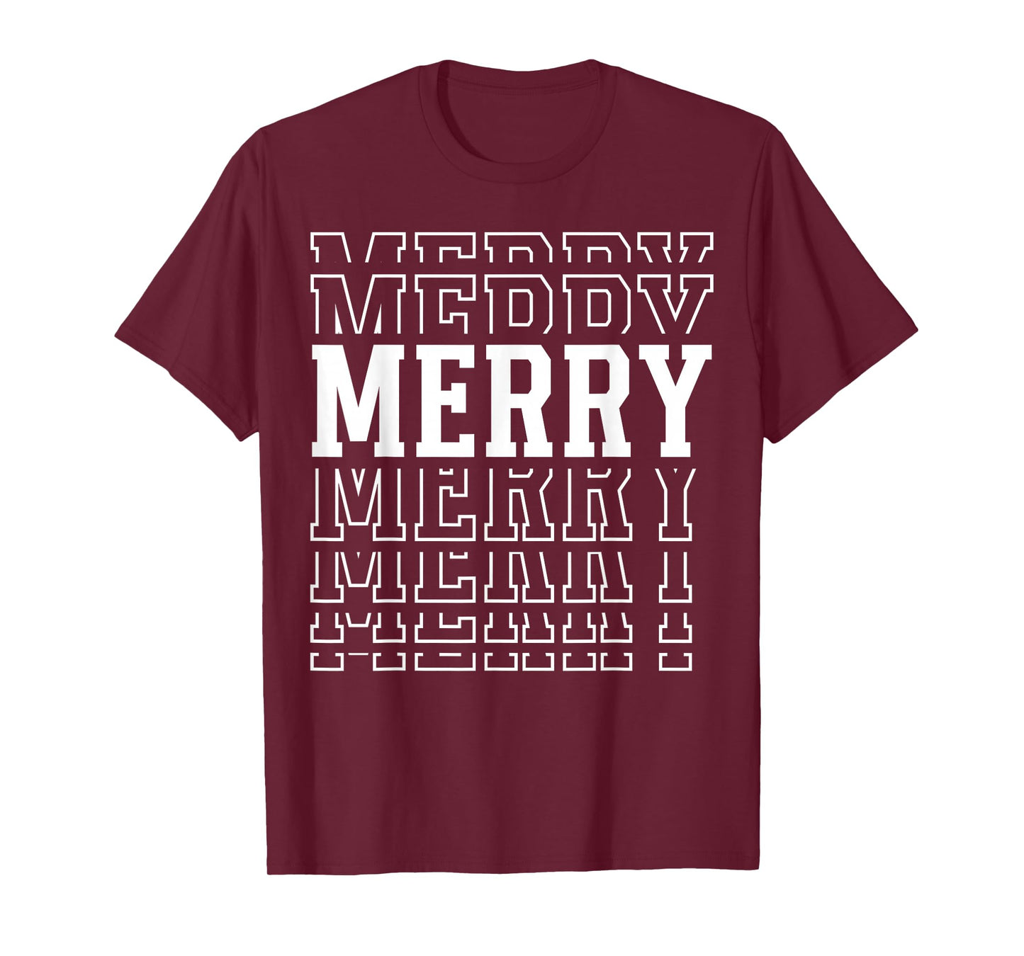 Merry Christmas Layered Text Family Santa Xmas T-Shirt