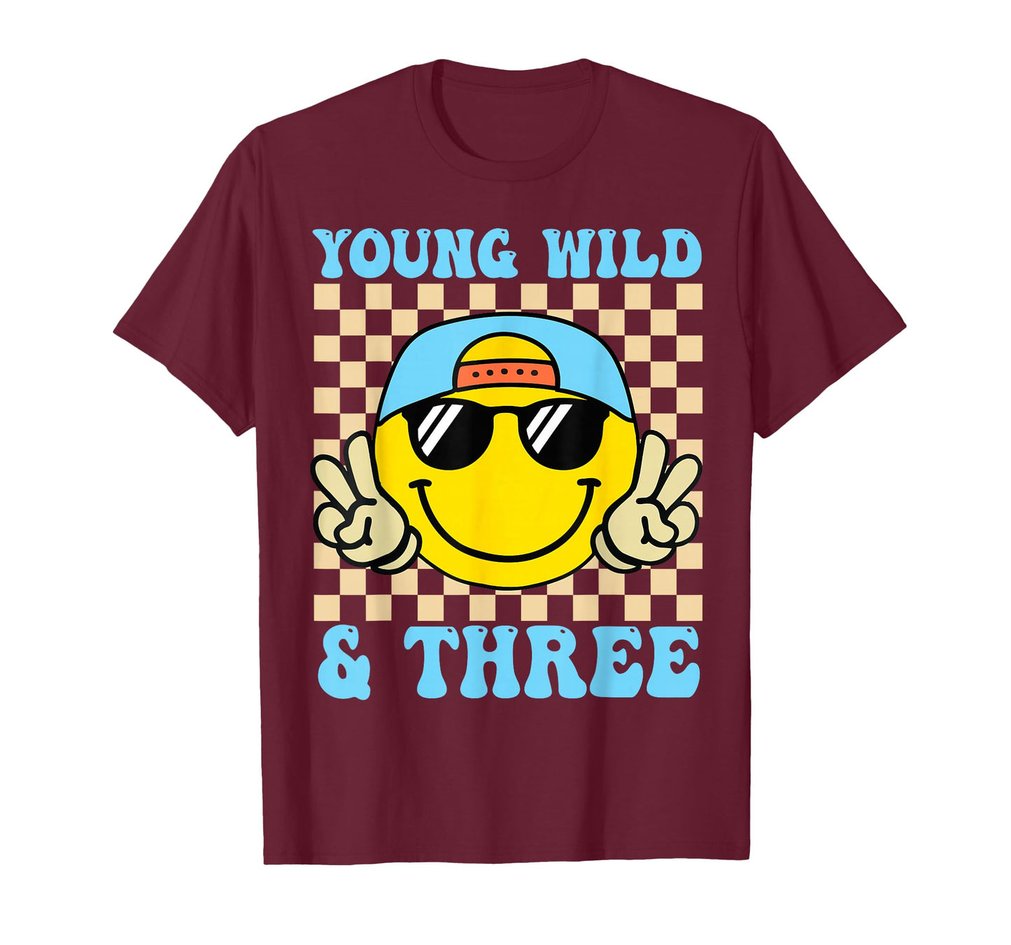 Kids Young Wild and Three 3rd Birthday Boy 3 Year Old T-Shirt