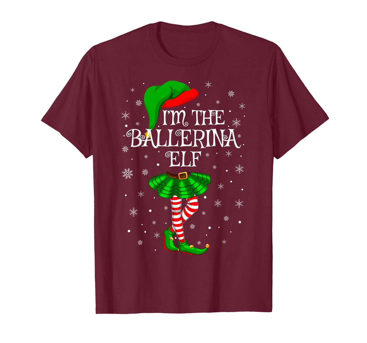 Ballerina Elf Christmas Family Group Women Girls Xmas Pajama T-Shirt