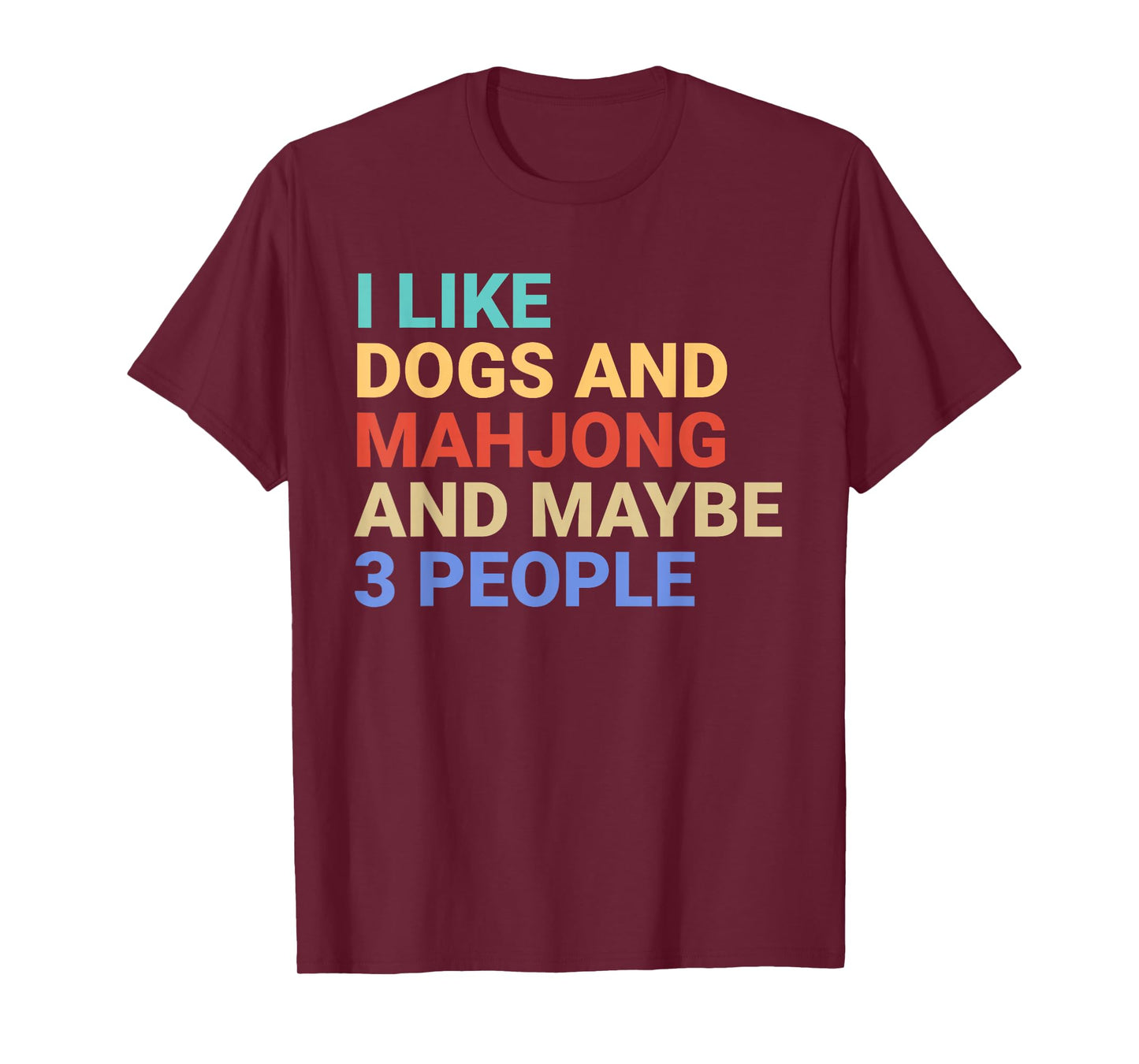 Retro I Like Dogs and Mahjong Lover Funny T-Shirt