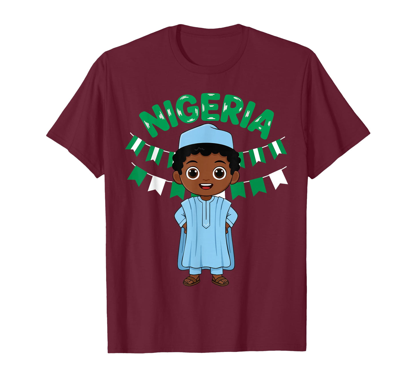 Nigeria Nigerian Boy Traditional Outfit Wear Flag Heritage T-Shirt