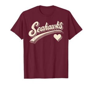 Retro Seahawks Name Heart Script Gift for Men Women Kids T-Shirt
