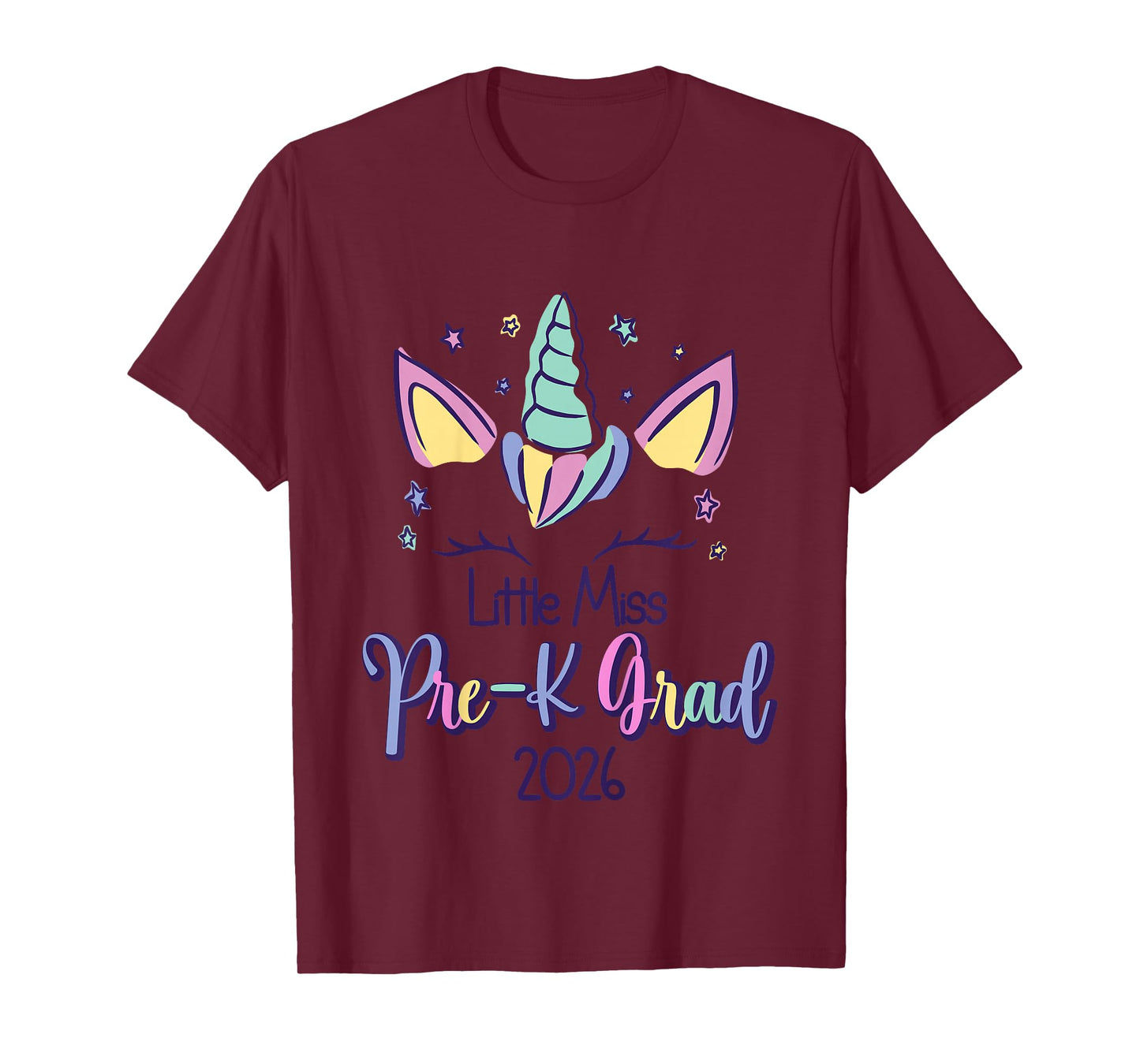 Little Miss Pre-K Grad Unicorn Prek Graduation 2026 T-Shirt