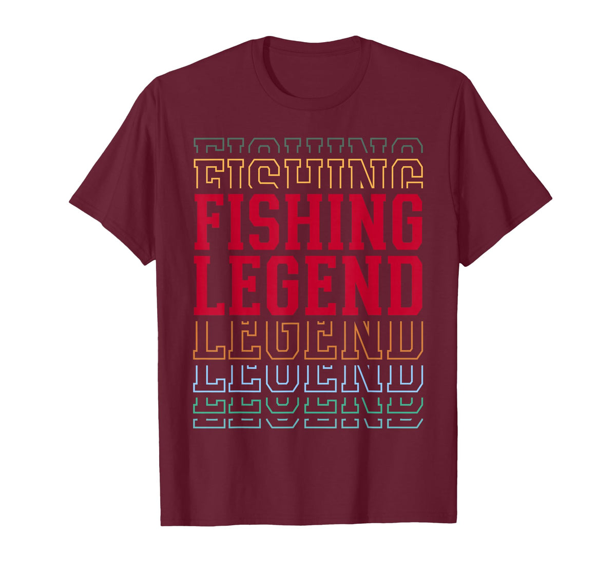 Fishing Legend Funny Layered Text Fisherman T-Shirt