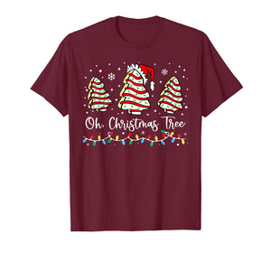 Funny Christmas Tree Snack Cake Light Santa Hat Xmas T-Shirt