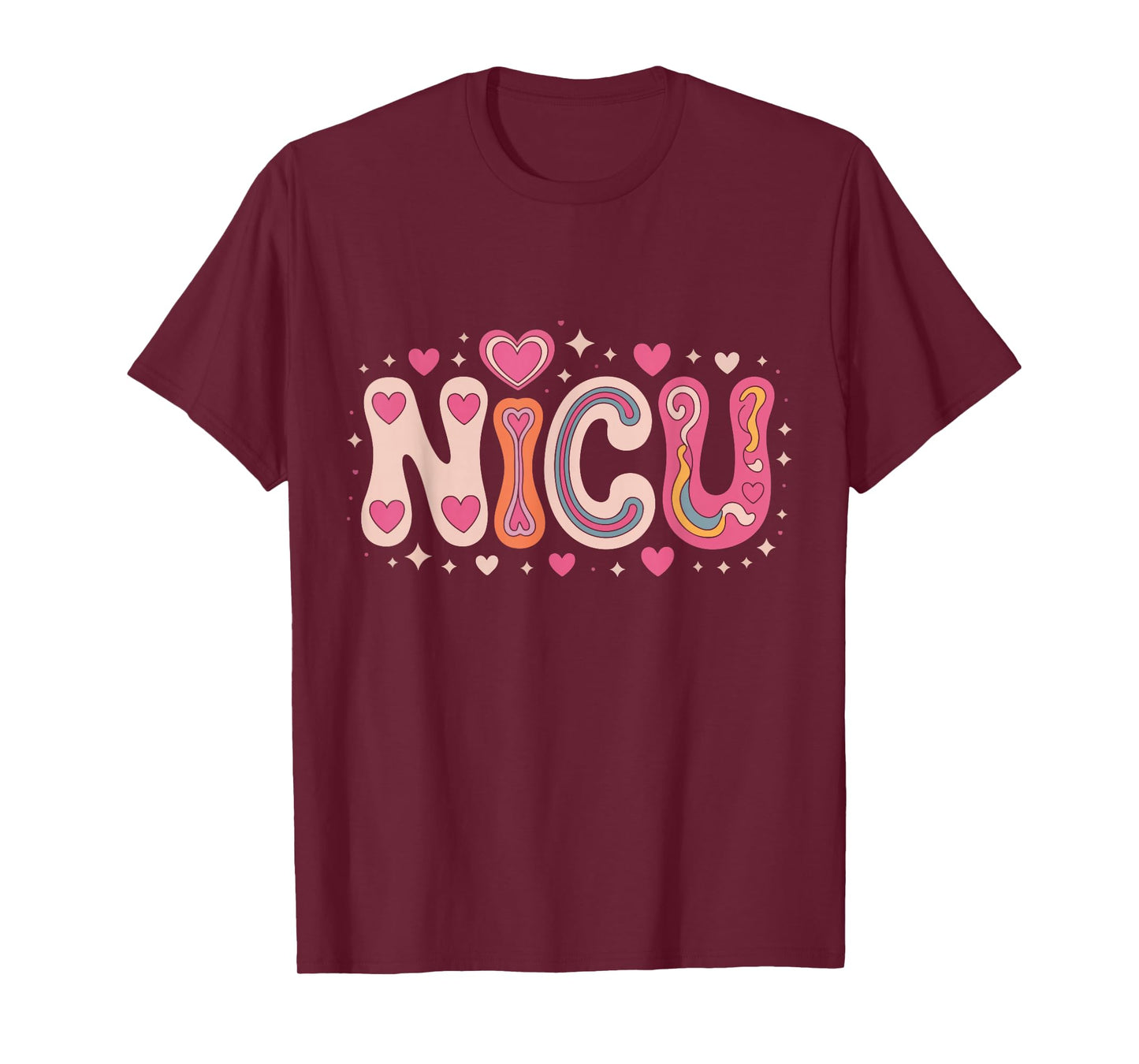 NICU Love Hearts Valentines Day Neonatal Intensive Care Unit T-Shirt