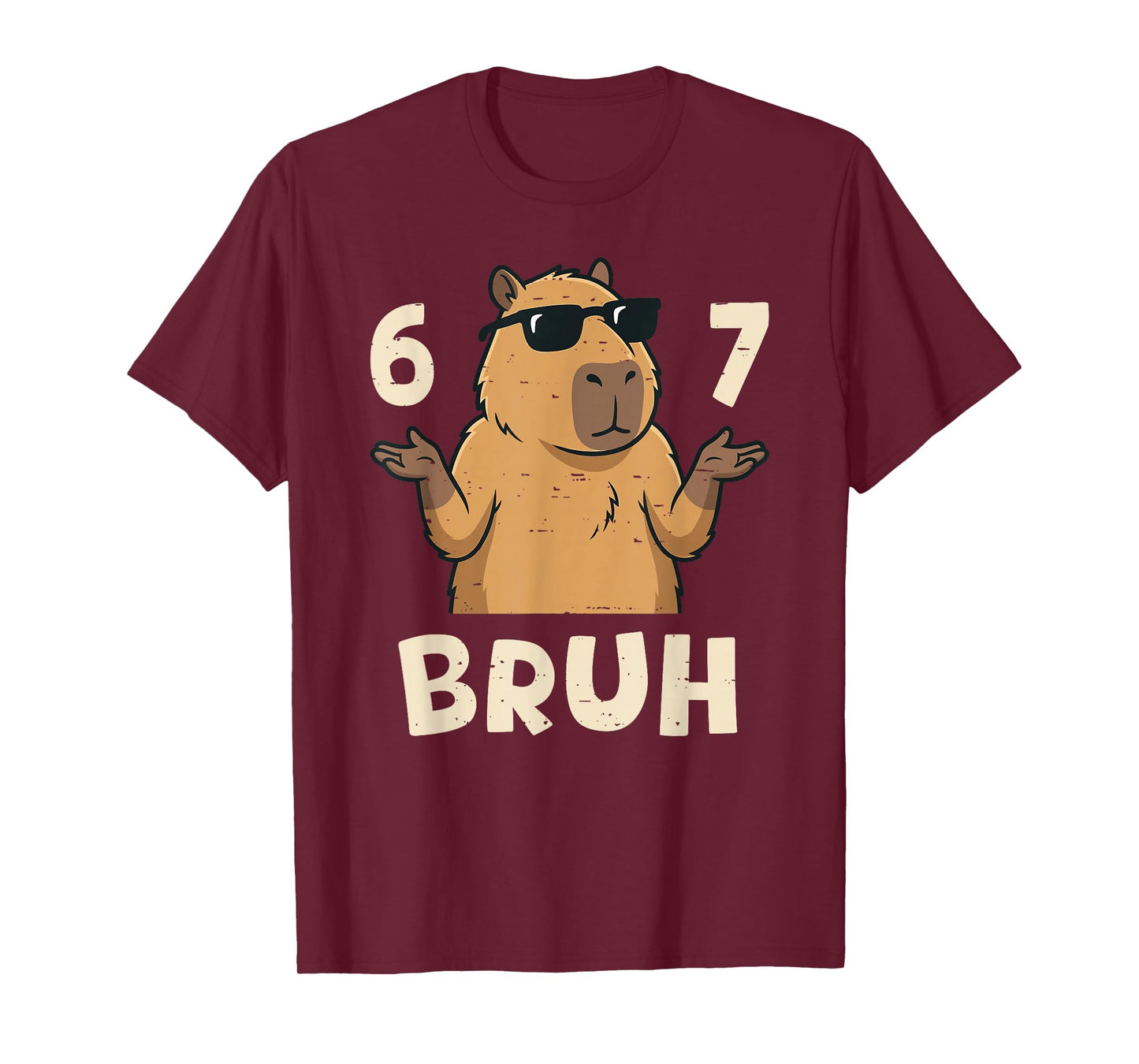 Six Seven Bruh 67 Meme Capybara 67 Capybara for Boys Kids T-Shirt