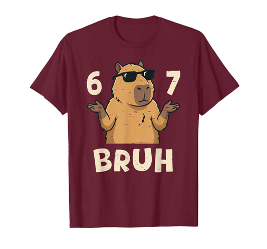 Six Seven Bruh 67 Meme Capybara 67 Capybara for Boys Kids T-Shirt