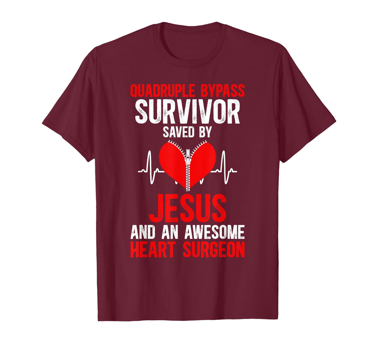 Quadruple Bypass Surgery Survivor Saved by Jesus T-Shirt