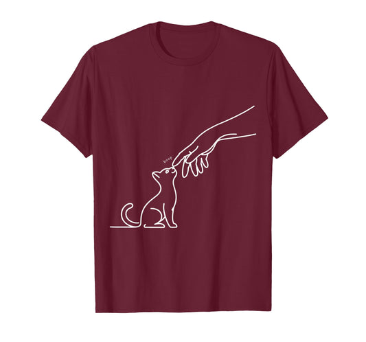 Cat Boop Adorable Kitten Minimalist Line Art Cute Pet Owner T-Shirt