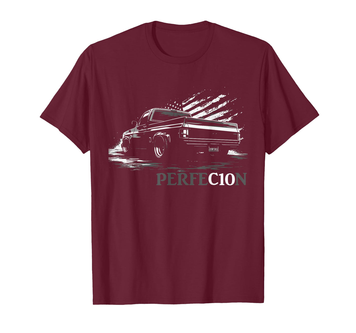 Square Body Perfection Rear View C10 Squarebody USA Flag T-Shirt