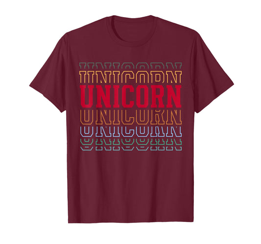 Unicorn Funny Athletic Lettering Costume Animal Lover T-Shirt