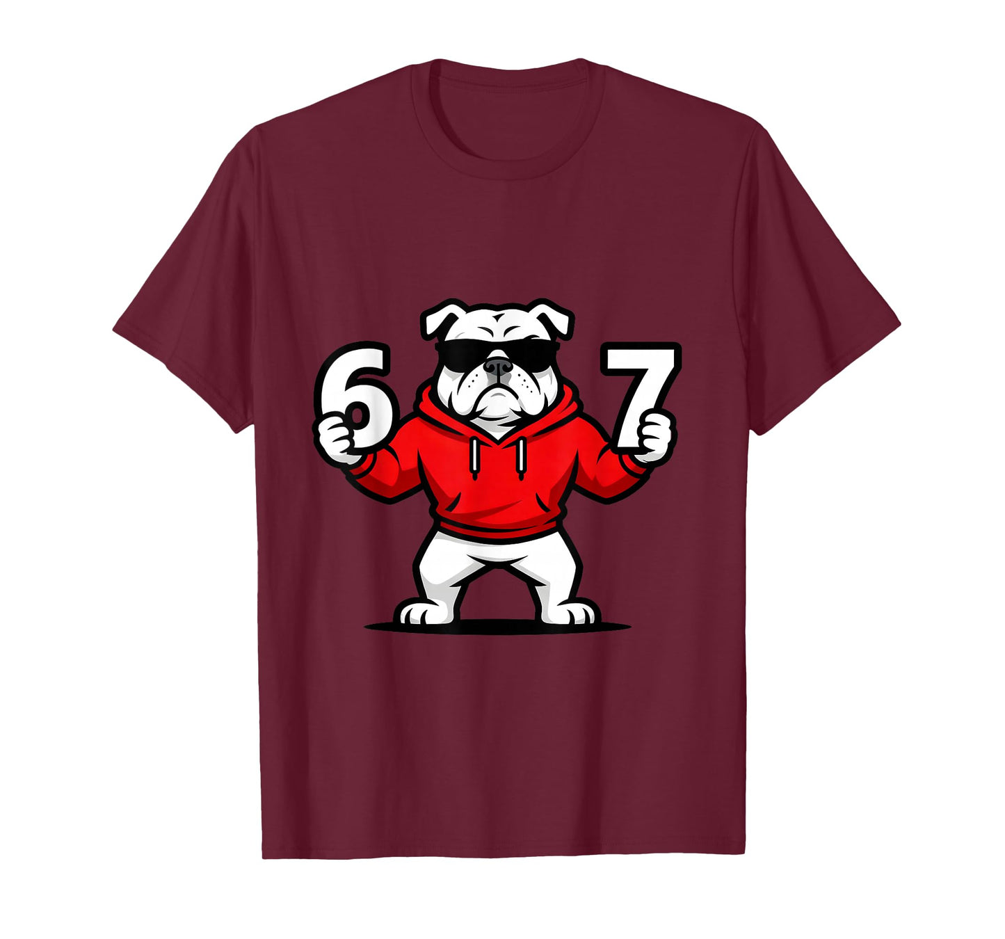Fun Six Seven Meme Bulldogs Number 6 and 7 T-Shirt