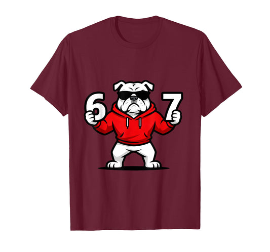 Fun Six Seven Meme Bulldogs Number 6 and 7 T-Shirt