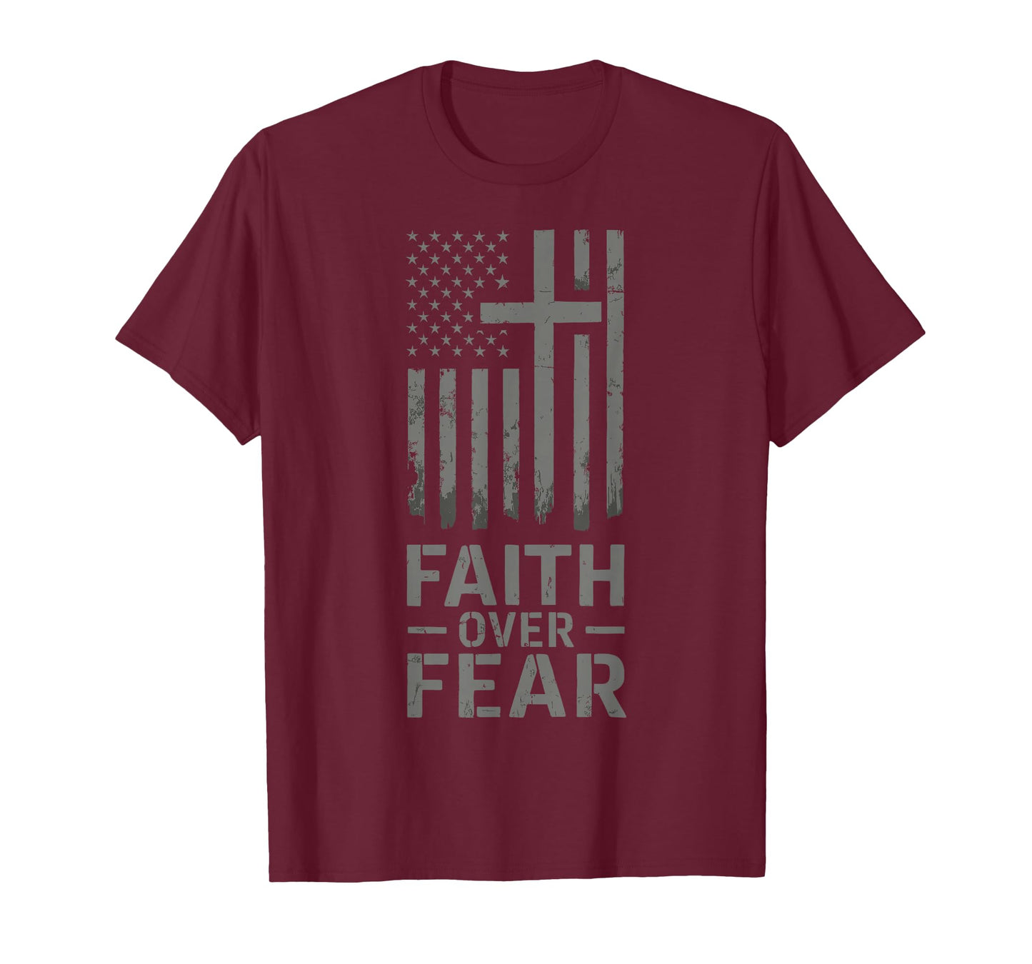 Faith Over Fear USA Flag Christian T-Shirt
